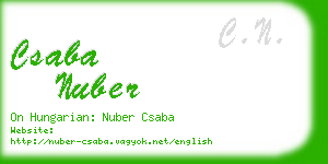 csaba nuber business card